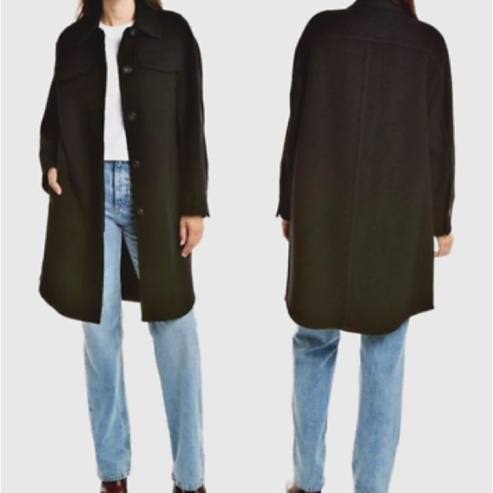 VINCE Brushed Wool Shirt Coat